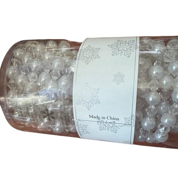 Bella Lux 9 FT Holiday Christmas Tree Beaded Garland Set of 2 Home Decor NEW - Picture 3 of 5